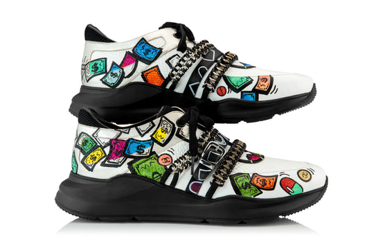 Sans Sucre Artist, Art basel 2022, painted sneakers